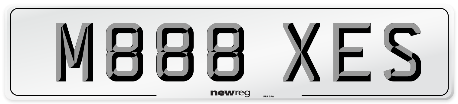 M888 XES Number Plate from New Reg